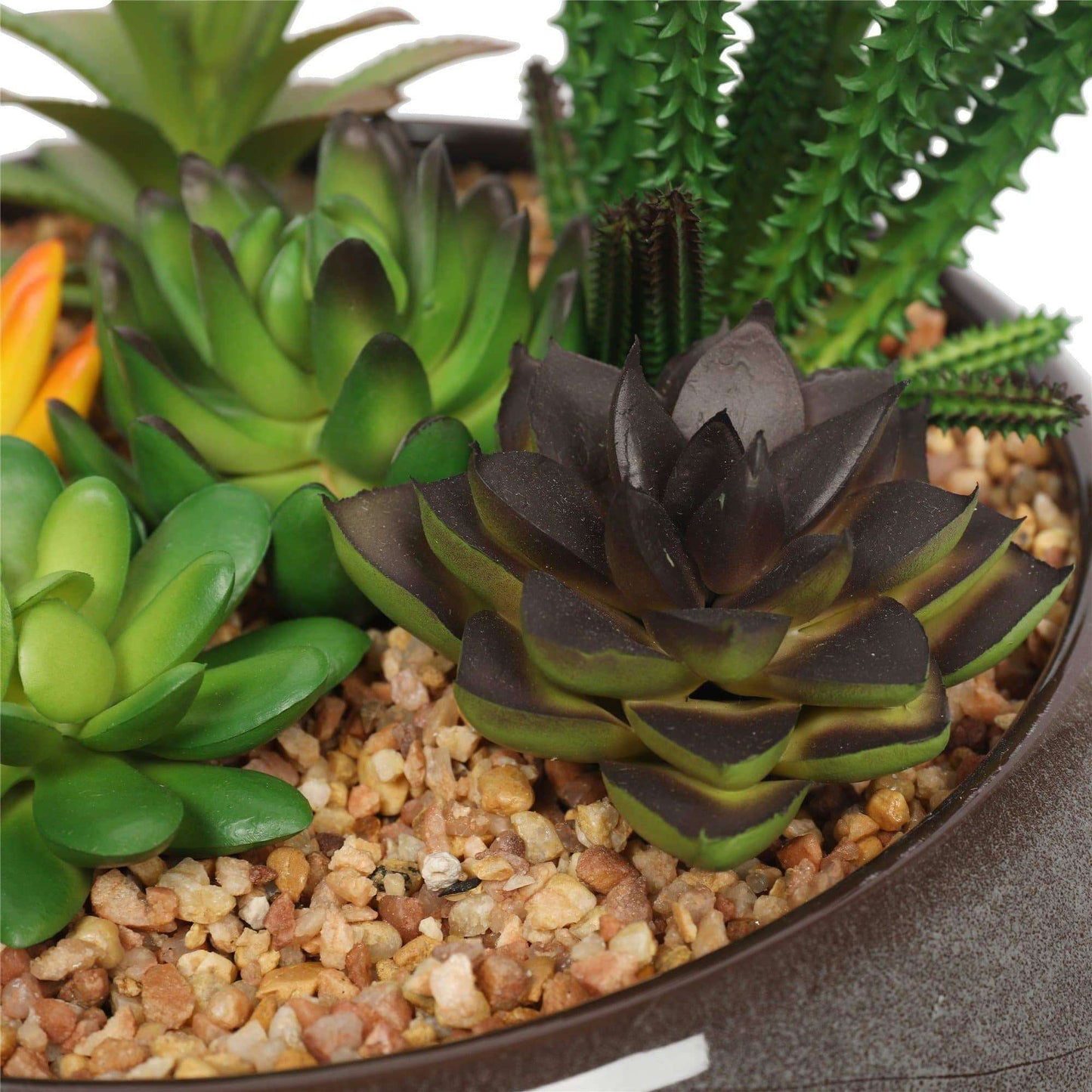 Artificial Succulents - Comes in 10" Stone Bowl