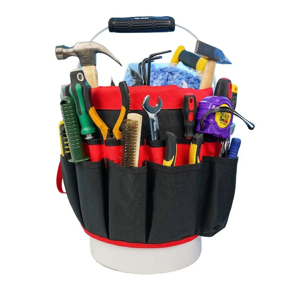 Gardening Tool Organizer - for Gallon Buckets, Available in Black & Red