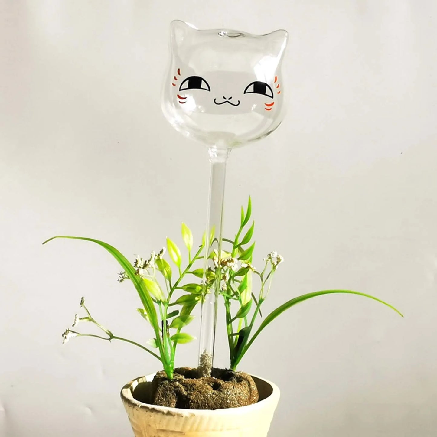 Watering Globes - Glass, Cat-Themed, 9.4" Long, Slow-Drip