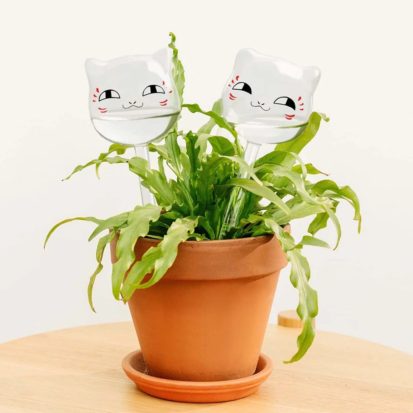 Watering Globes - Glass, Cat-Themed, 9.4" Long, Slow-Drip