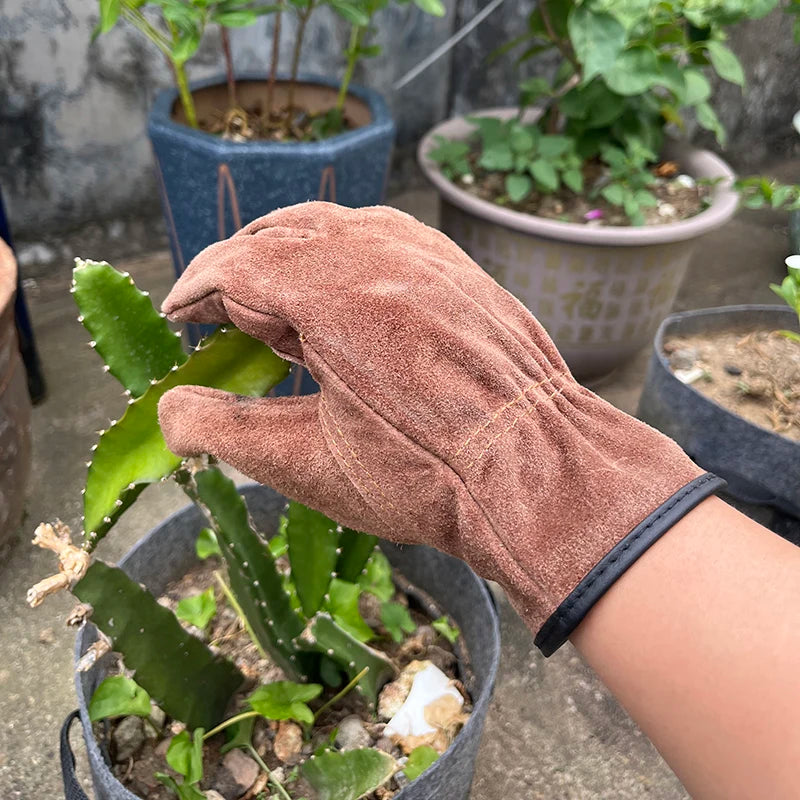 Leather Gardening Gloves - Various Sizes, Available in Brown