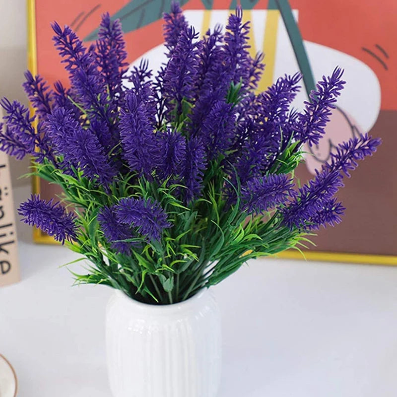 Faux Lavender Stems - 10 Pack Bundle, Indoor and Outdoor Use