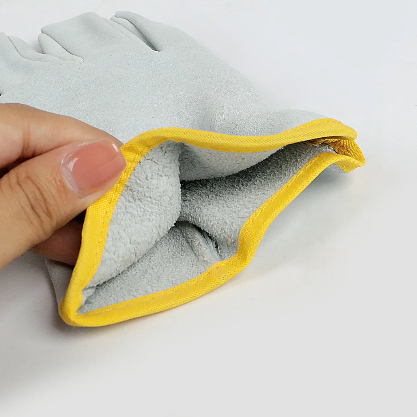 Leather Gardening Gloves - Size L Only, Available in Gray
