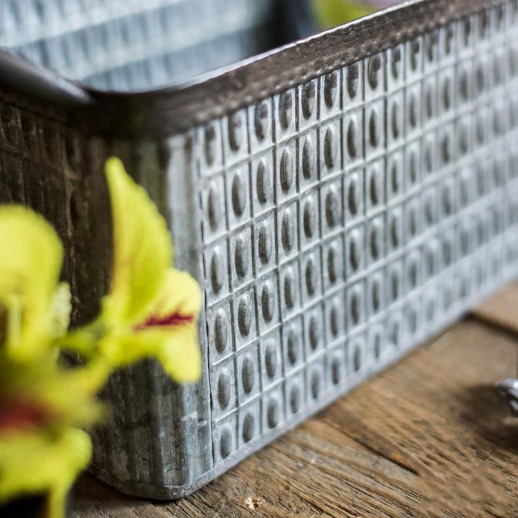 Iron Planter Box (Grey & Black) - Available in 13.4" L or 16.1" L, Indoor / Outdoor Use