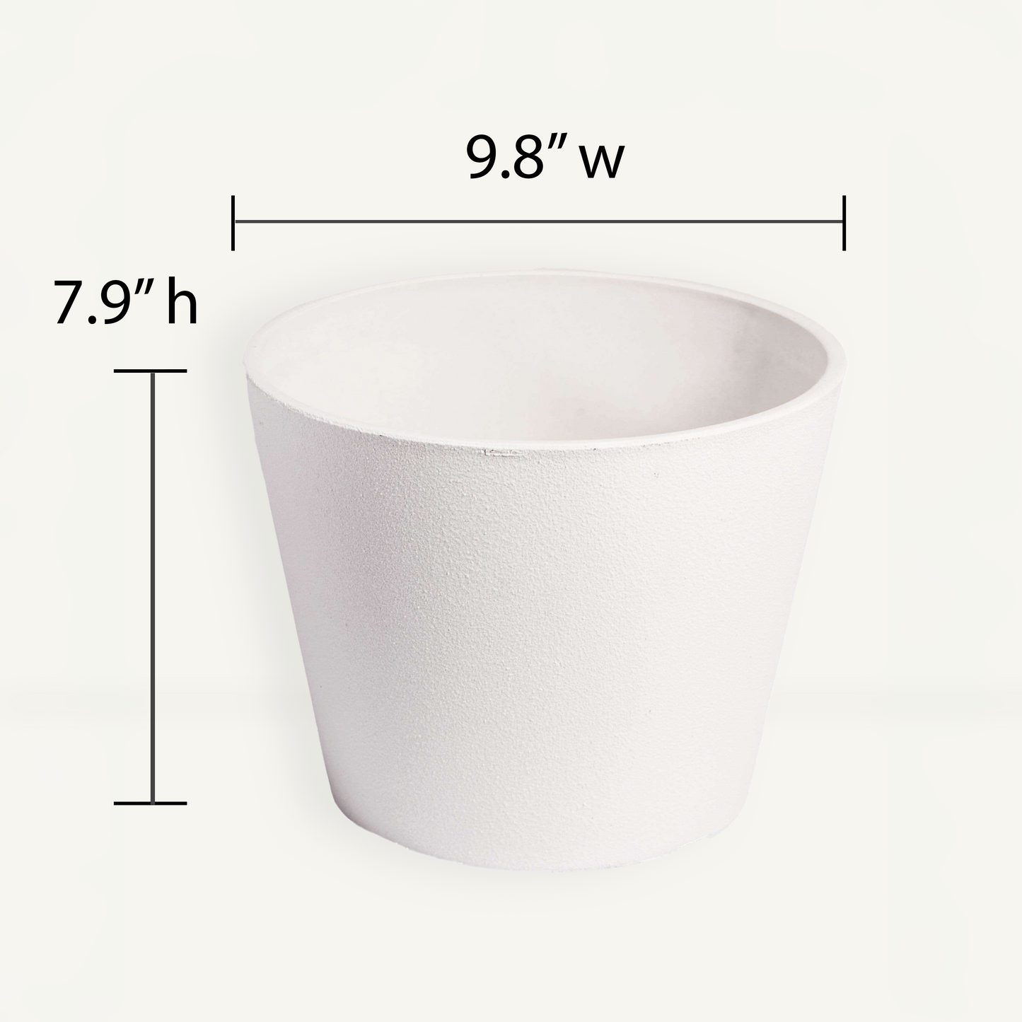 Large Plant Pot (White) - 9.8" W for Larger Sized Plants