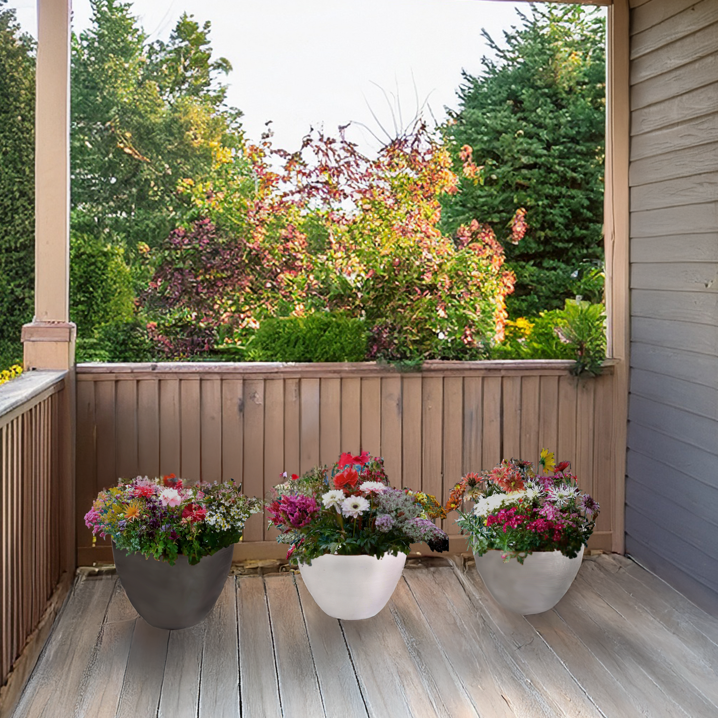 Large Planter (Charcoal Black) - 11.8" W x 8.3" H, for Larger Sized Plants, Indoor / Outdoor Use