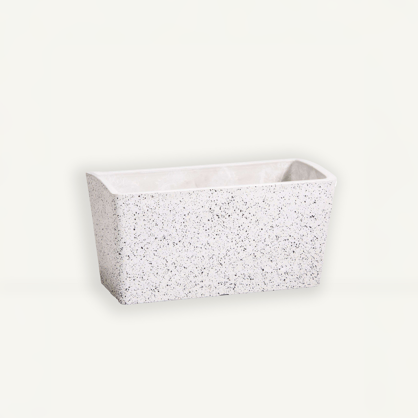 Planter Box (Marble White) - 19.7" L X 6.3" H, for Flowers or Medium Sized Plants, Indoor / Outdoor Use