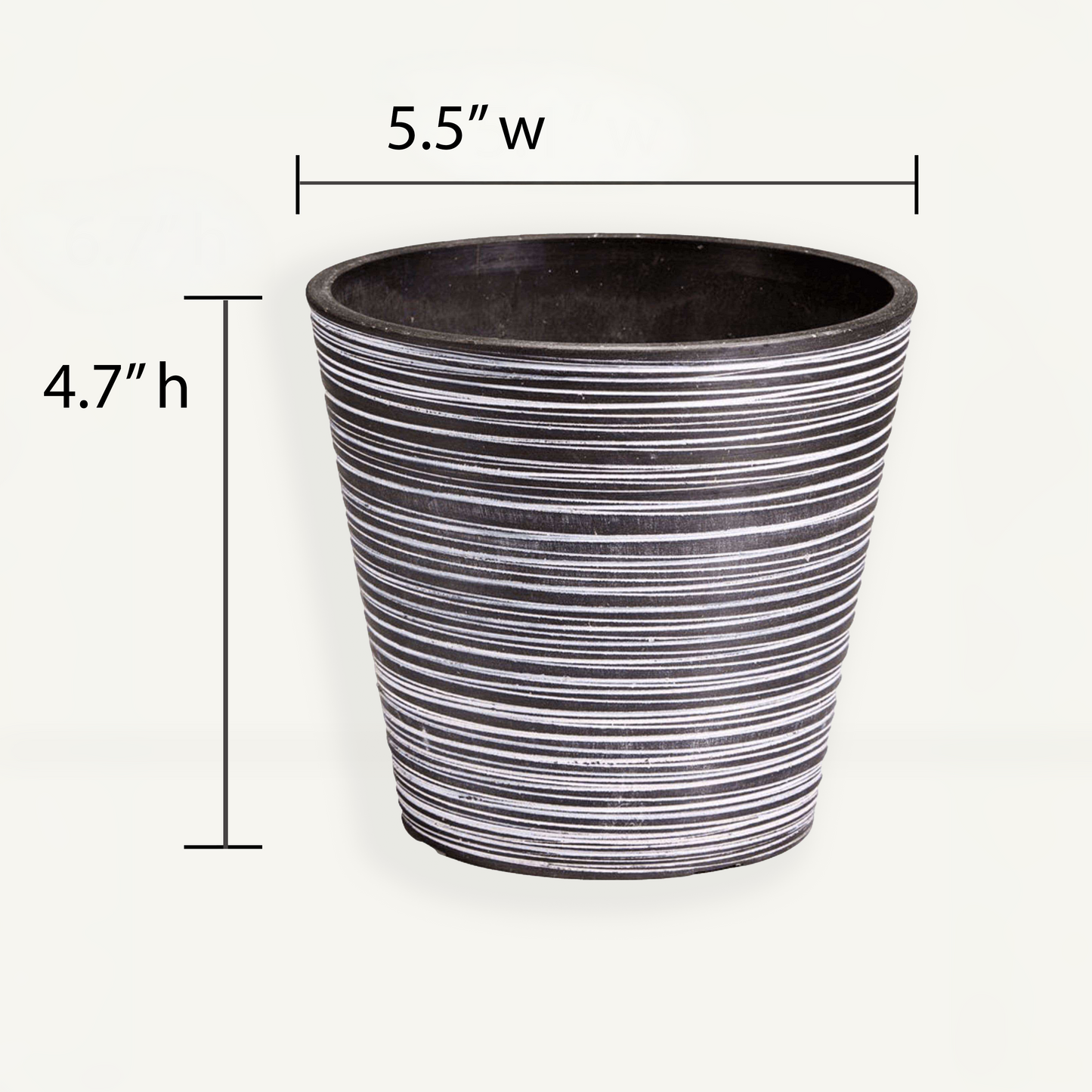 Plant Pot (Striped) - 5.5" W for Smaller or Medium Sized Plants