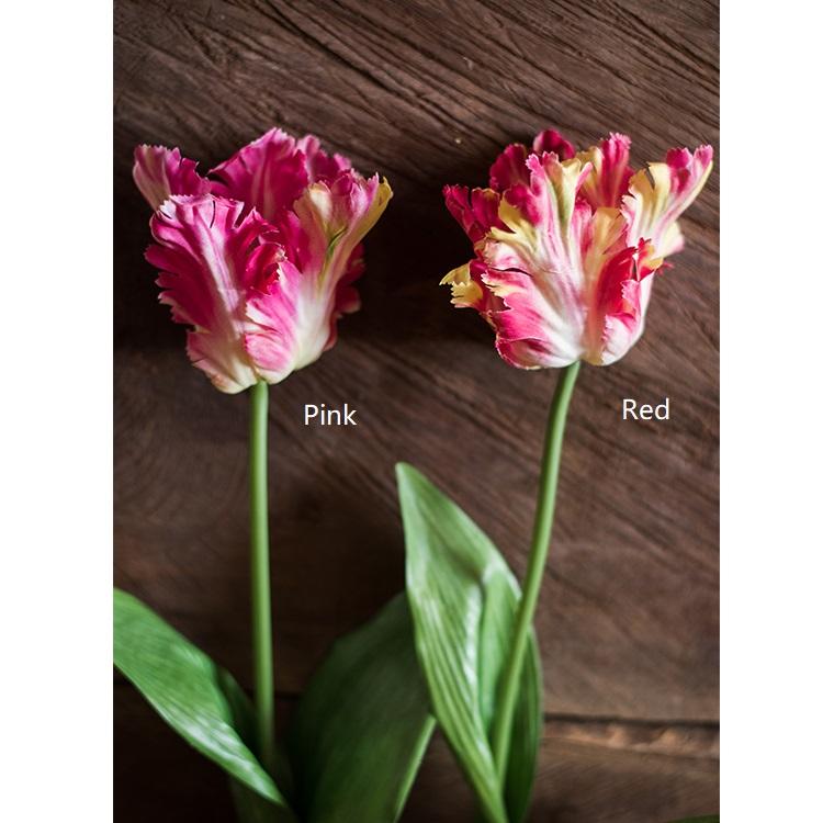 Silk Tulips - 24" Long, Red or Pink Petals