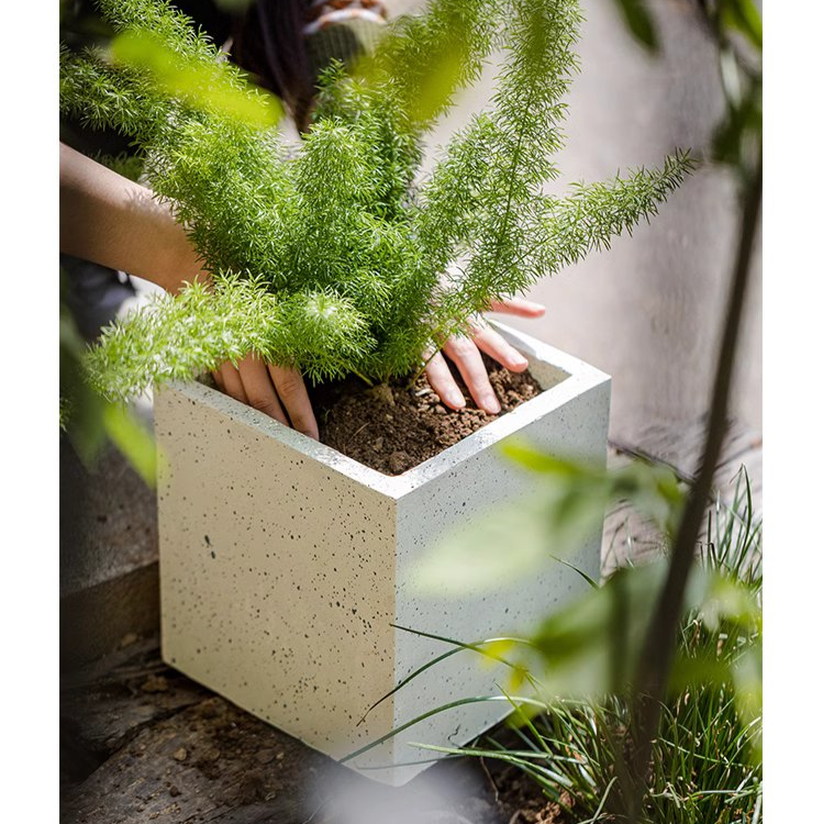 Square Planter Box (White) - Available in 8.6" W or 10.6" W, Indoor / Outdoor Use