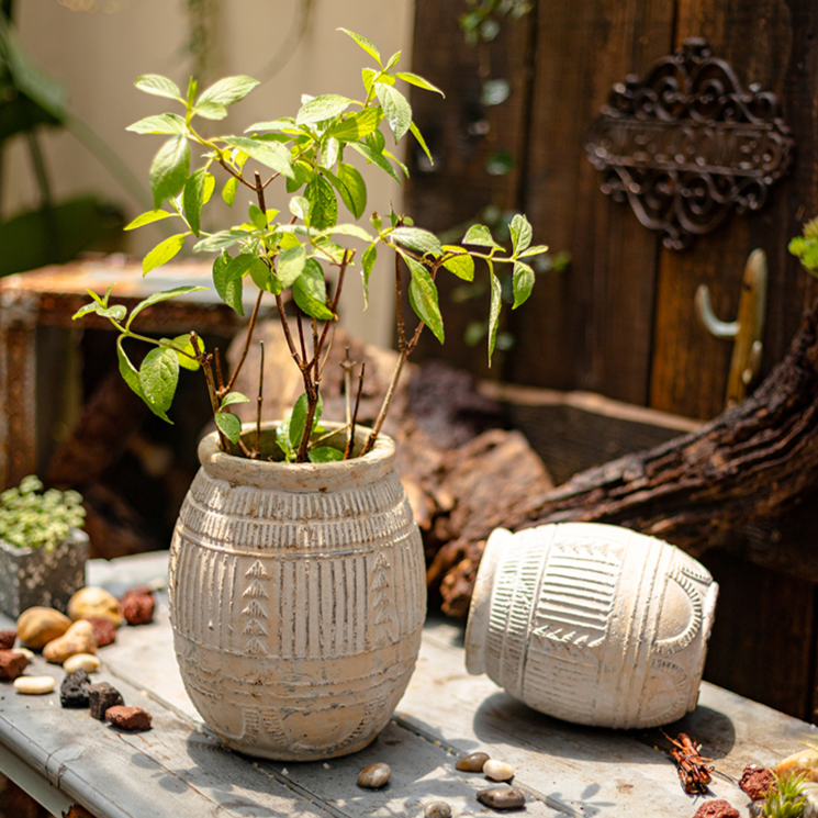 Terracotta Plant Pot - Available in 6.1" W or 7.8" W, for Medium Sized Plants, Indoor / Outdoor Use