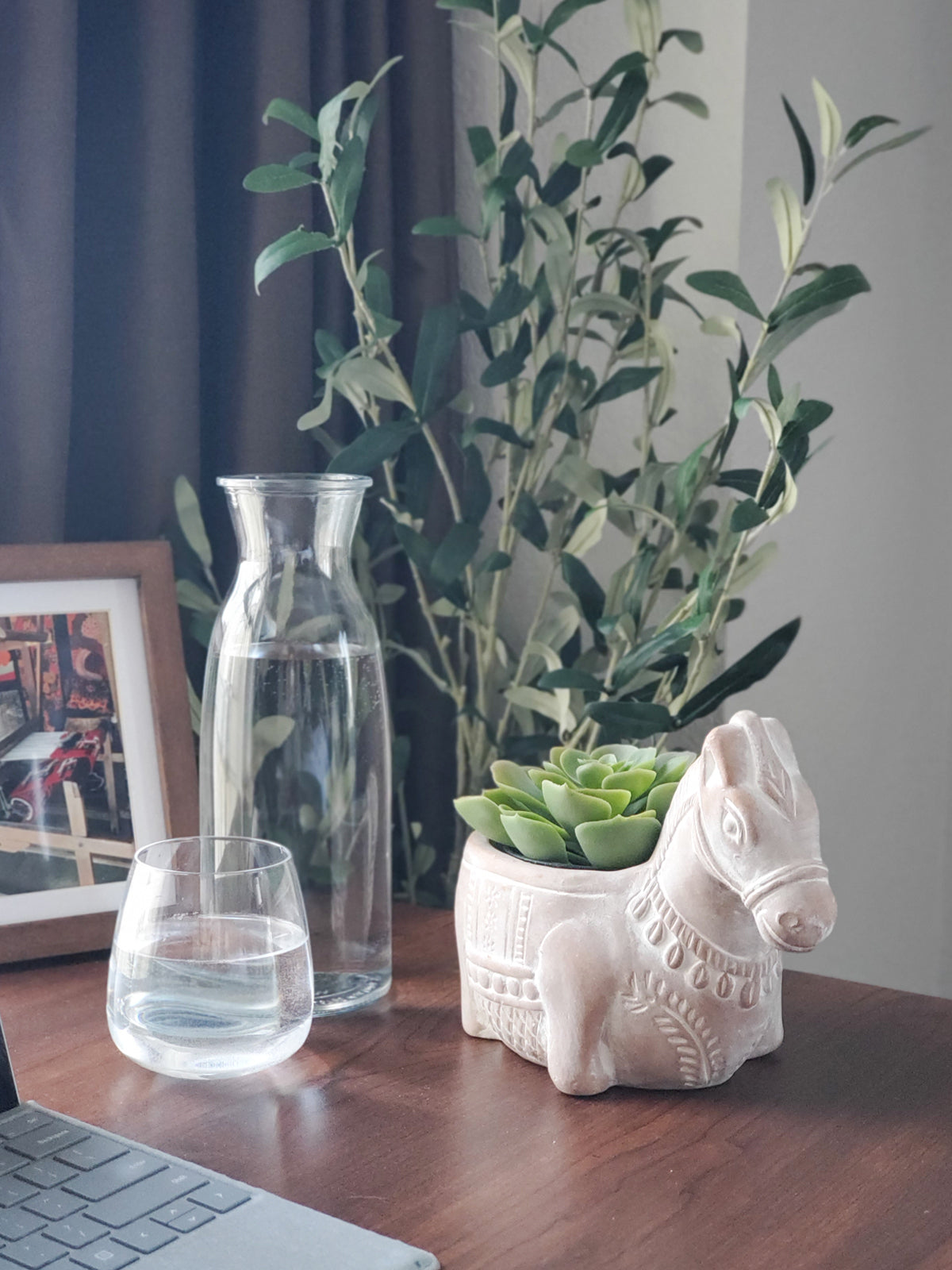 Terracotta Plant Pot (Horse Theme) - 5" W x 7" H, Handmade, Indoor Use