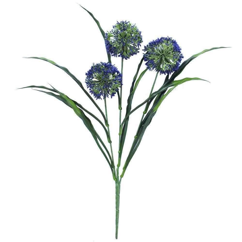 Faux Hydrangea Stems (Blue) - 13.7", Made by Artisans