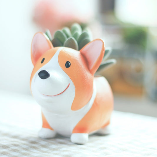 Corgi Desk Planter - for Succulents