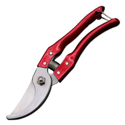 Pruner Shears (Red) - Stainless Steel, Safety Latch Included