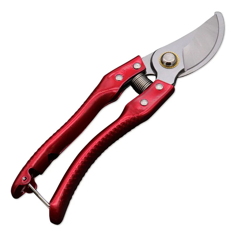 Pruner Shears (Red) - Stainless Steel, Safety Latch Included