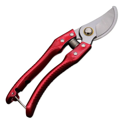 Pruner Shears (Red) - Stainless Steel, Safety Latch Included