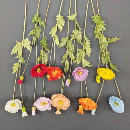Silk Poppy Stems - 41.3" L, Available in Assorted Colors