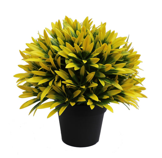 a yellow faux potted plant