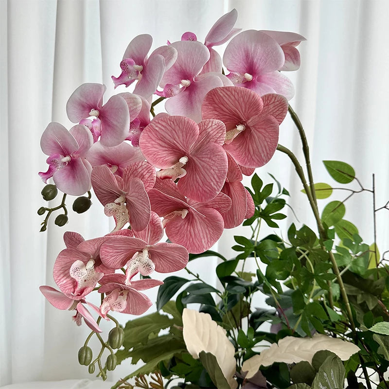 silk orchids on display