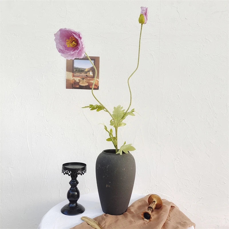 Silk Poppy Stems - 41.3" L, Available in Assorted Colors