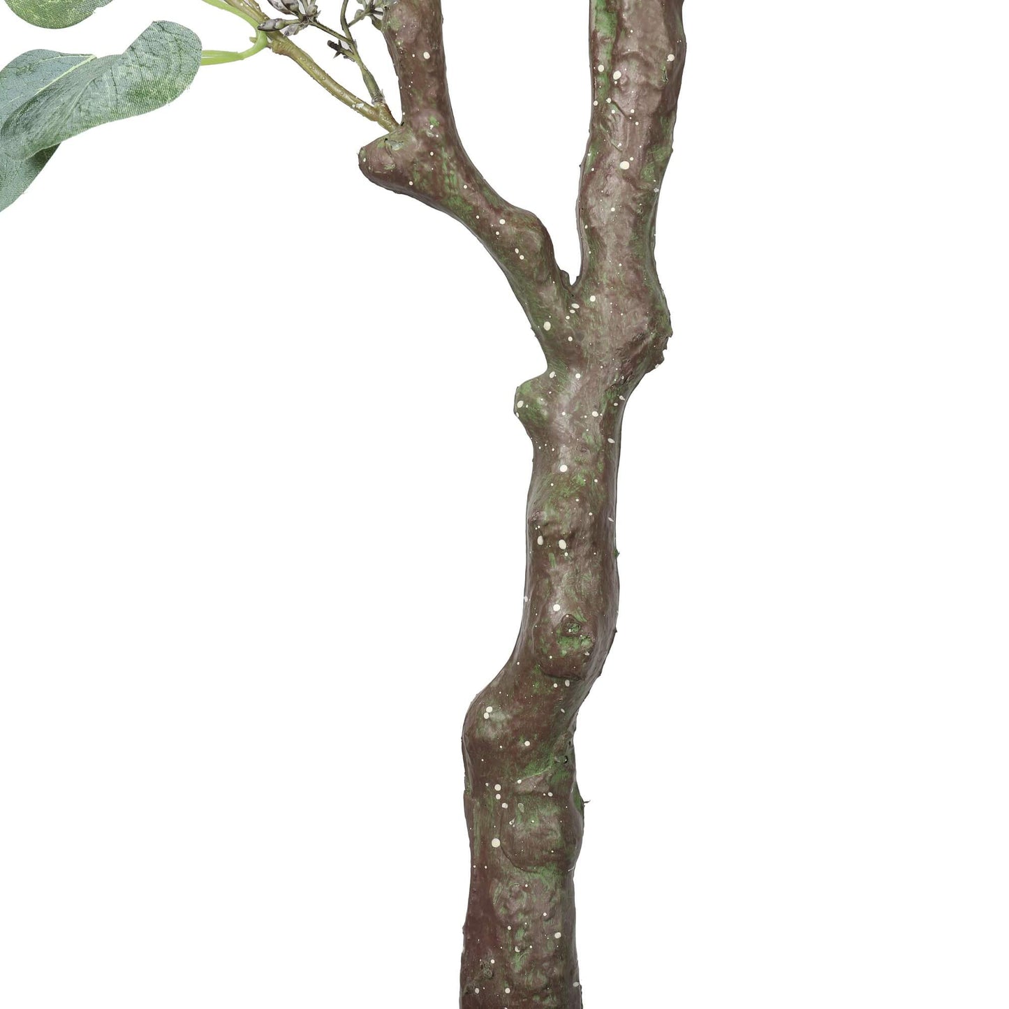a close up on the branch of the artificial tree