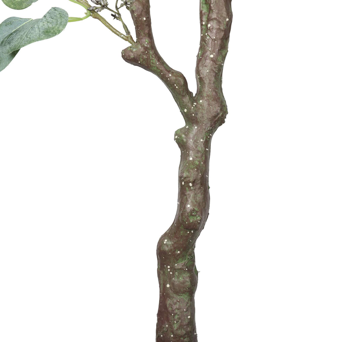 a close up on the branch of the artificial tree