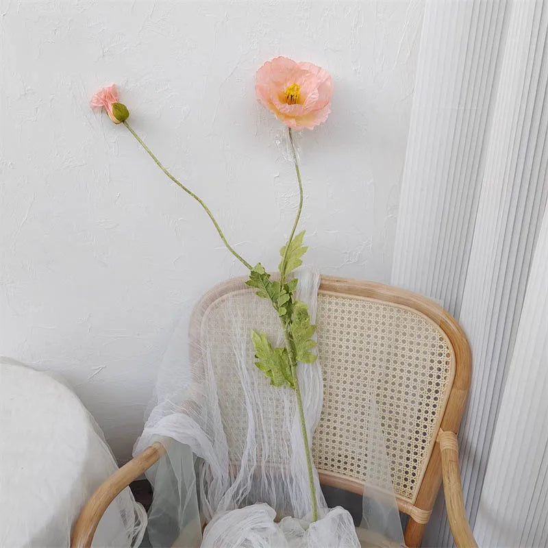 Silk Poppy Stems - 41.3" L, Available in Assorted Colors