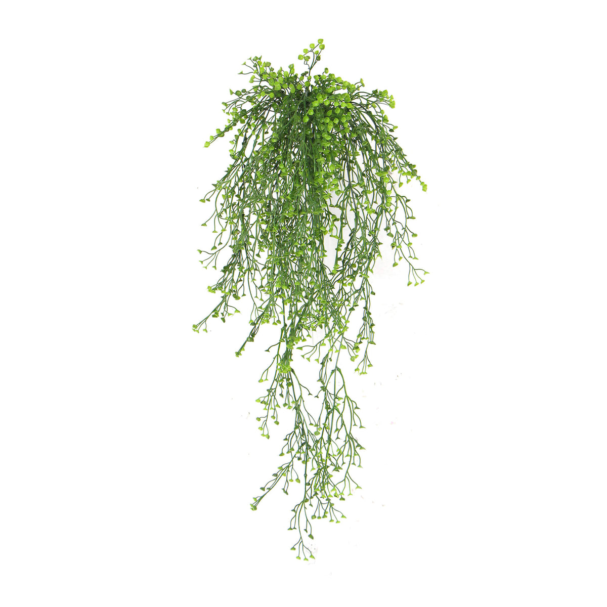 a frontal view of an artificial string of pearls