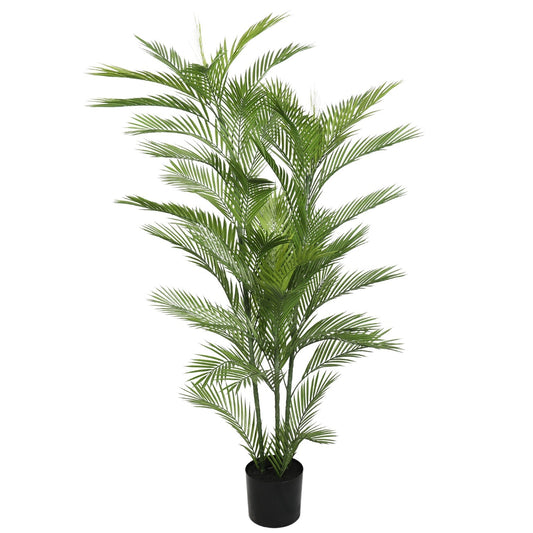 a potted artificial palm tree