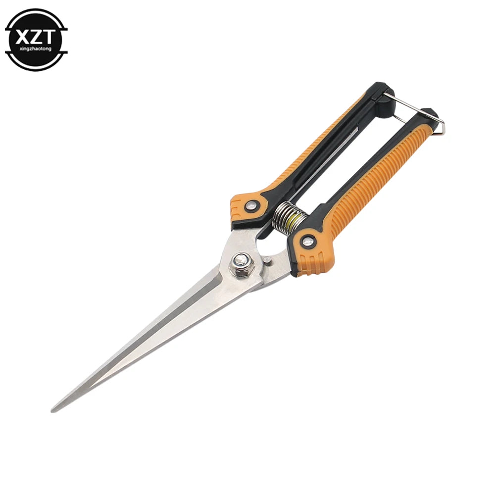 Pruning Scissors (Orange) - Ergonomic Grip, Spring Loaded Handles