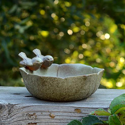 Ceramic Bird Bowl - for Outdoors