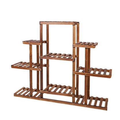 Wooden Plant Stand with 9 Platforms - Made with Pine