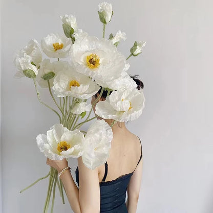 Silk Poppy Stems - 41.3" L, Available in Assorted Colors