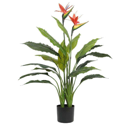 a full view of an artificial bird of paradise plant