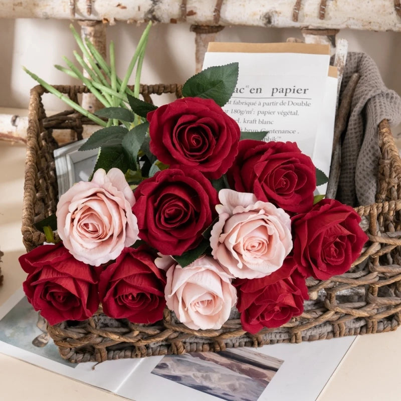 Silk Roses - 3 Pack Bundle, Available in Assorted Colors, 20.8"
