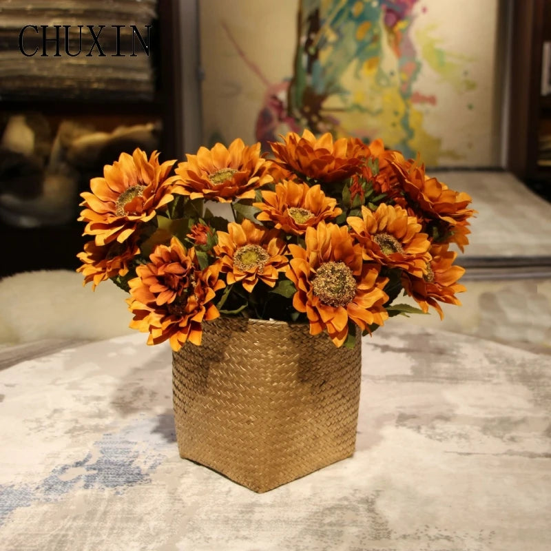 Silk Sunflower Bouquet - 20.8" L, Available in Assorted Colors