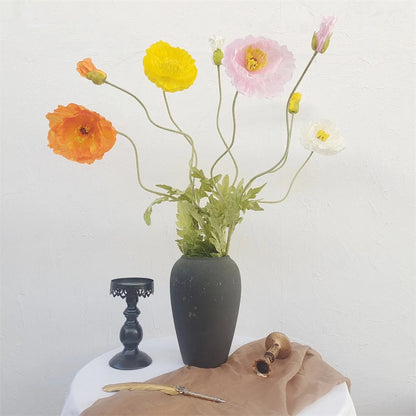 Silk Poppy Stems - 41.3" L, Available in Assorted Colors