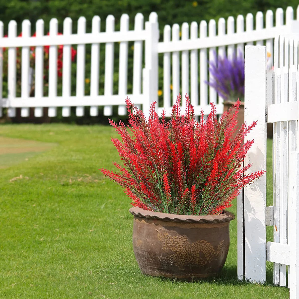 Faux Lavender Stems - 5 or 10 Pack Bundle, Various Colors