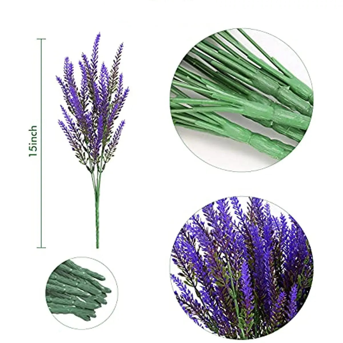 Faux Lavender Stems - 5 or 10 Pack Bundle, Various Colors