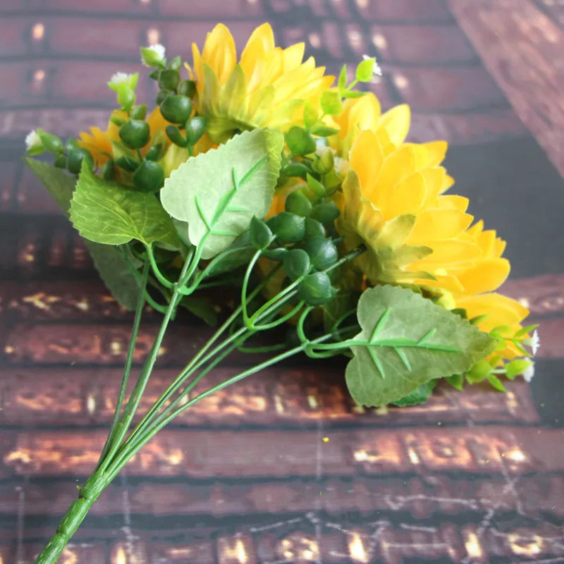 Silk Sunflower Stems - 11.8" L, Comes with Seven Sunflowers Heads