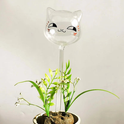 Watering Globes - Glass, Cat-Themed, 9.4" Long, Slow-Drip