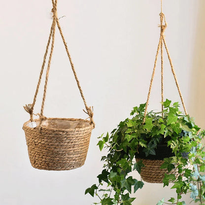 Rattan Hanging Planters - 7.87" Round for Medium Sized Plants