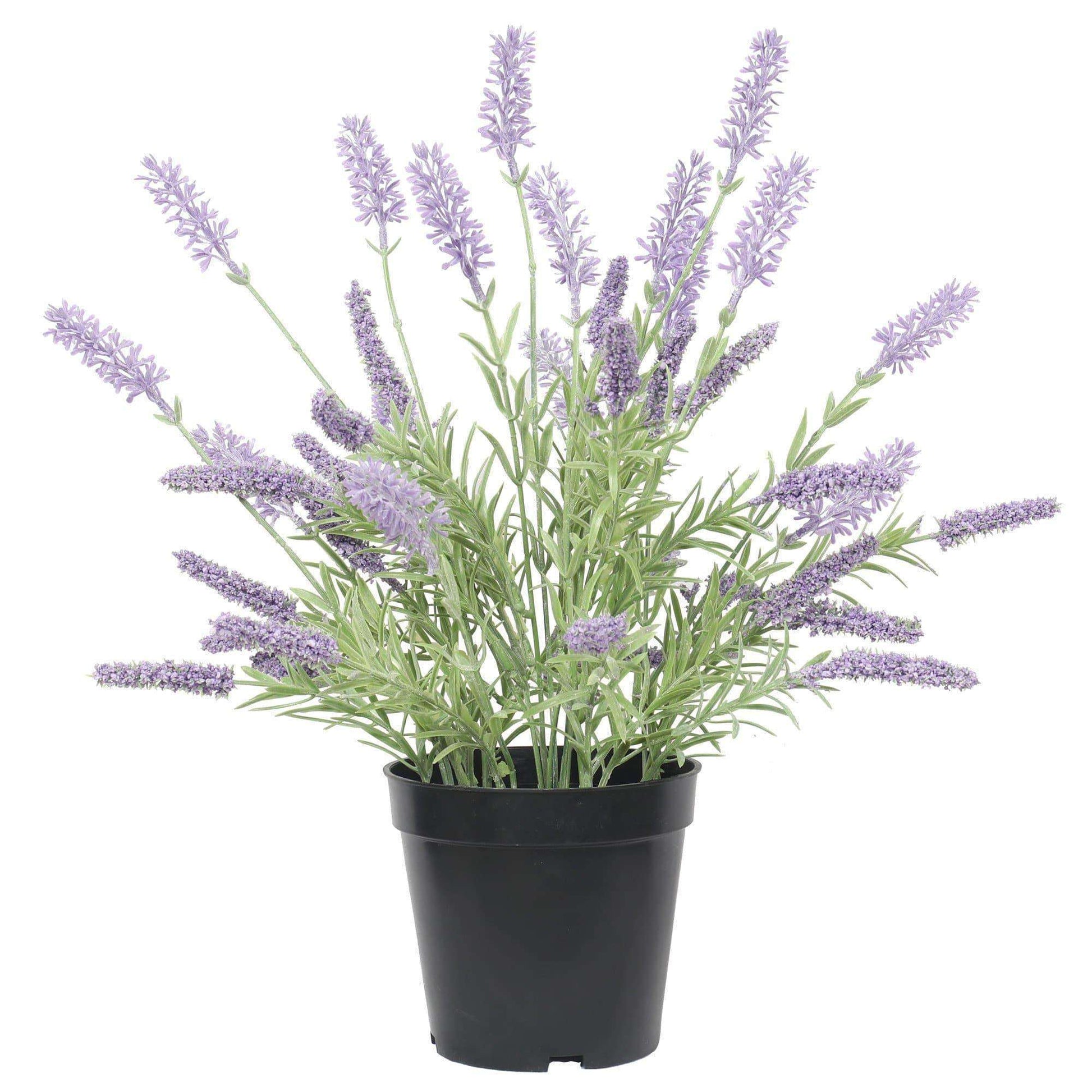 a potted artificial lavender plant