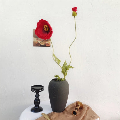Silk Poppy Stems - 41.3" L, Available in Assorted Colors