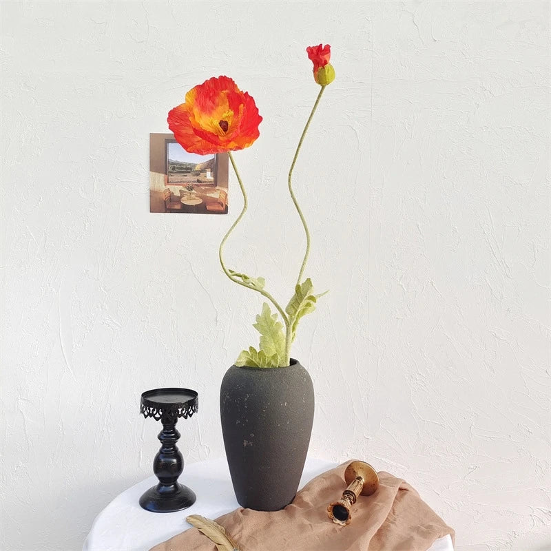 Silk Poppy Stems - 41.3" L, Available in Assorted Colors