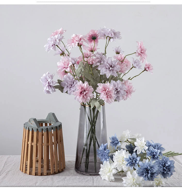 Artificial Silk Dahlias - 35.4" H, Available in Assorted Colors
