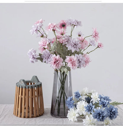 Artificial Silk Dahlias - 35.4" H, Available in Assorted Colors