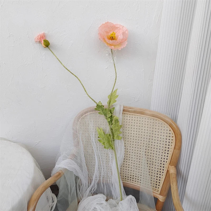 Silk Poppy Stems - 41.3" L, Available in Assorted Colors