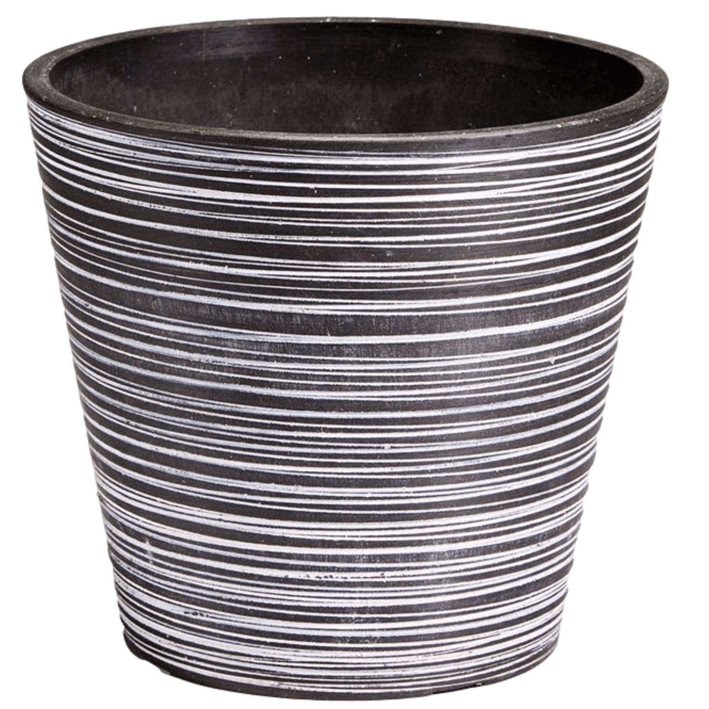 Engraved Gardening Pot (Striped) - 5.51" Round for Smaller or Medium Sized Plants